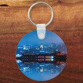 Porte-clés Skyline de Boston et brouillard (Recto)