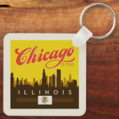 Porte-clés Skyline de l'Illinois (Verso)