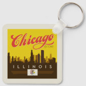 Porte-clés Skyline de l'Illinois (Dos)