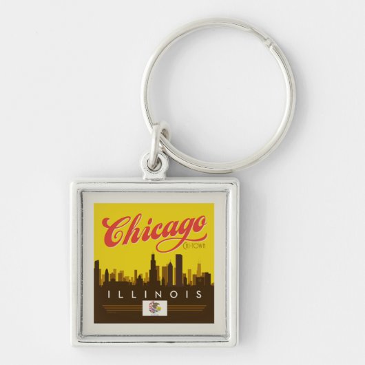 Porte-clés Skyline de l'Illinois (Devant)