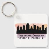 Porte-clés Skyline de Sacramento CA City (Recto)