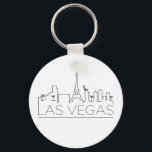 Porte-clés Skyline stylisé Las Vegas<br><div class="desc">Un porte - clé unique représentant la belle ville de Las Vegas. Ce porte - clé présente une illustration stylisée de l'horizon unique de la ville avec son nom en dessous.</div>
