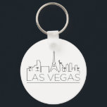 Porte-clés Skyline stylisé Las Vegas<br><div class="desc">Un porte - clé unique représentant la belle ville de Las Vegas. Ce porte - clé présente une illustration stylisée de l'horizon unique de la ville avec son nom en dessous.</div>