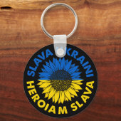 Porte-clés Slava Ukraini Heroiam tournesol de slave drapeau U (Recto)