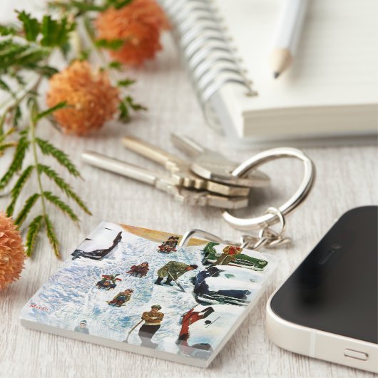 Porte-clés Sledding et creuser (Devant Droit)