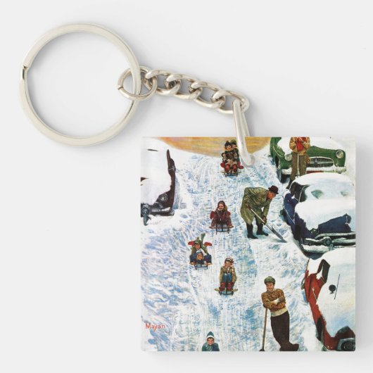 Porte-clés Sledding et creuser (Devant)
