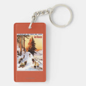 Porte-clés Sledding et skier à l'affiche de VOSGES (Dos)