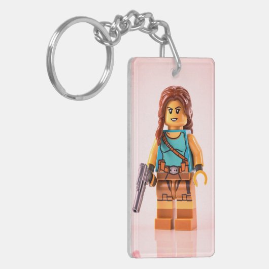 Porte-clés "Sleek Rectangle Keychain – Minimalist Design with (Devant gauche)