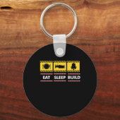 Porte-clés Sleep Eat Build Repeat Building Blocks Bricks (Recto)