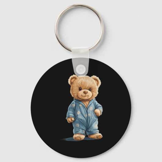 Porte-clés Sleepy Teddy Bear In Comfy Pajamas For Boys And Gi (Recto)