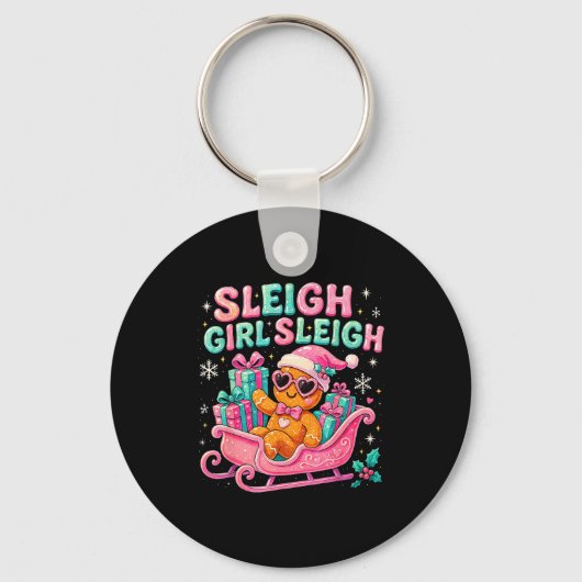 Porte-clés Sleigh Girl Cute Gingerbread Christmas Art (Recto)