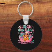 Porte-clés Sleigh Girl Cute Gingerbread Christmas Art (Recto)
