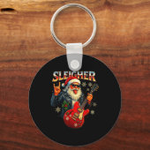 Porte-clés Sleigher Rock Santa Funny Metal Christmas Design  (Recto)