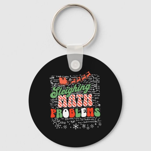 Porte-clés Sleighing Math Problem Math Enseignant Noël (Recto)