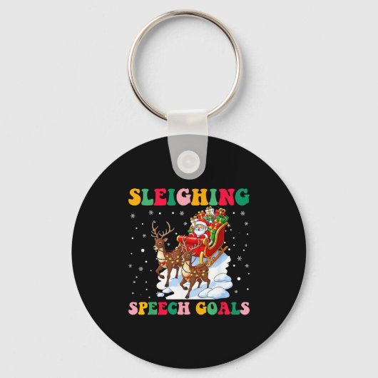 Porte-clés Sleighing Speech Goal Reindeer Christmas Speech Sl (Recto)
