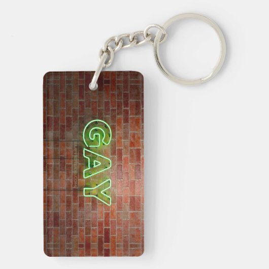 Porte-clés SlipperyJoe illuminé néon gay signe lumineux vif (Dos)