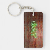 Porte-clés SlipperyJoe illuminé néon gay signe lumineux vif (Devant)