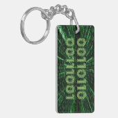 Porte-clés SlipperyJoe's 69 code binaire vert vibrant calcul (Devant gauche)