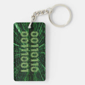 Porte-clés SlipperyJoe's 69 code binaire vert vibrant calcul (Dos)