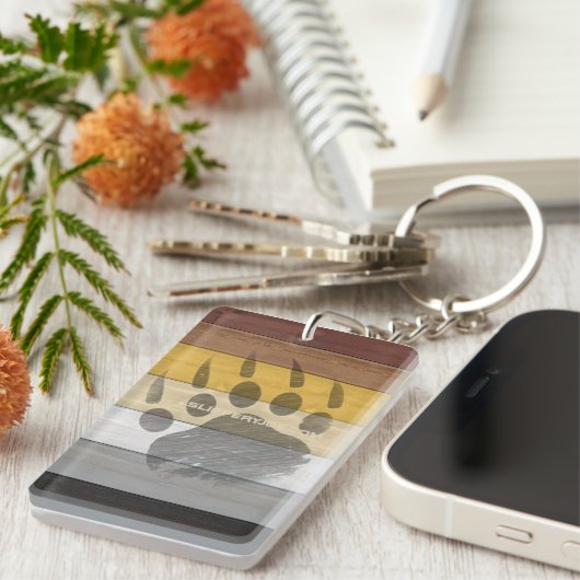 Porte-clés SlipperyJoe's artistic Bear Wood gay gifts Bear Br (Devant droit)