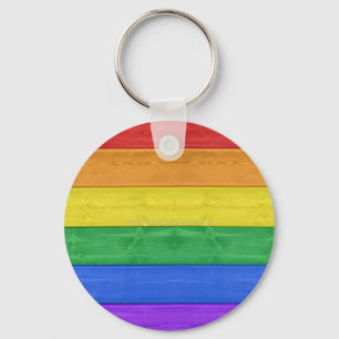 Porte-clés SlipperyJoe's classique arc-en-ciel tactile fait m