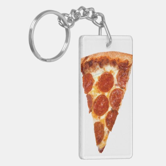 Porte-clés SlipperyJoe's classique pepperoni pizza tranche fo (Devant gauche)