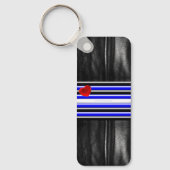 Porte-clés SlipperyJoe's Gay Leather Pride drapeau royal noir (Recto)