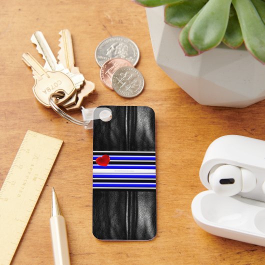 Porte-clés SlipperyJoe's Gay Leather Pride drapeau royal noir (Bureau)