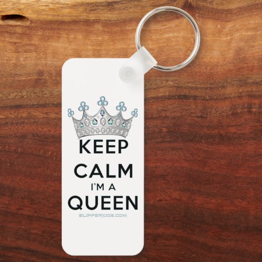 Porte-clés SlipperyJoe's Keep Calm Queen couronne joyaux a (Verso)