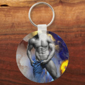 Porte-clés SlipperyJoe's Man steamy shirt abs six pack (Recto)