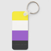 Porte-clés SlipperyJoe's Nonbinary Pride Drapeau gay cadeaux  (Verso)