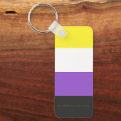 Porte-clés SlipperyJoe's Nonbinary Pride Drapeau gay cadeaux  (Recto)