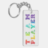 Porte-clés SlipperyJoe's Team Player mots gradient rainbow c (Devant gauche)