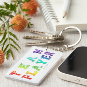 Porte-clés SlipperyJoe's Team Player mots gradient rainbow c