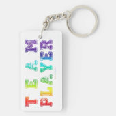 Porte-clés SlipperyJoe's Team Player mots gradient rainbow c (Dos)
