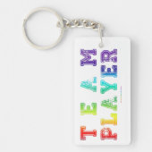 Porte-clés SlipperyJoe's Team Player mots gradient rainbow c (Devant)
