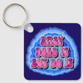 Porte-clés Slogan de géode « Easy Does It » avec prière AA pe (Recto)