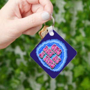Porte-clés Slogan de géode « Un jour à la fois » avec prière