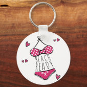Porte-clés Slogan de plage prêt Bikini rose (Recto)