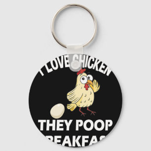 Porte-clés Slogan de poulet drôle Fermier, coq, ils fient Br
