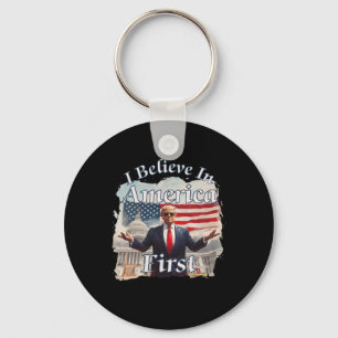 Porte-clés Slogan politique rétro audacieux et tenace America