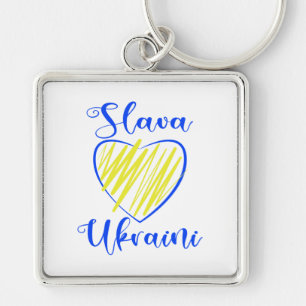 Porte-clés Slogan Slava La gloire ukrainienne au coeur de l'U