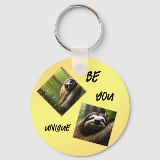 Porte-clés Sloth "Be You Unique", (Recto)