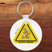 Porte-clés Sloth Down | Funny Modèle de scooter de Sloth Ridi (Recto)
