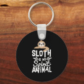 Porte-clés Sloth Est Mon Esprit Animal Drôle Mignonne Porte - (Recto)