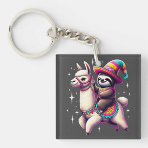Porte-clés Sloth Riding Sur Llama Cute Animaux Enfants Garçon