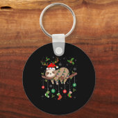 Porte-clés Sloths Xmas Lighting Reindeer Santa Hat Sloth Chri (Recto)