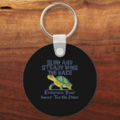 Porte-clés Slow Steady Wins The Race Inner Turtle Pace Funny (Recto)