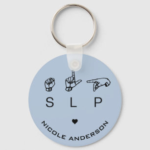 Porte-clés SLP orthophonie Pathologiste ASL Personnalisé