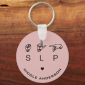 Porte-clés SLP orthophonie Pathologiste ASL Personnalisé (Recto)